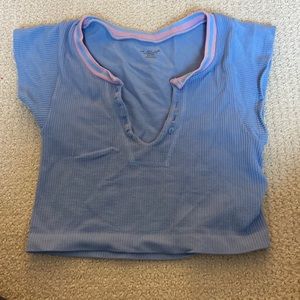 BLUE AND PINK URBAN OUTFITTERS OUT FROM UNDER TOP